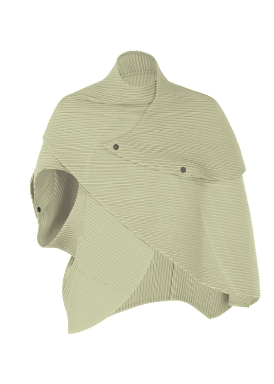 A product shot of the HOMME PLISSÉ ISSEY MIYAKE STONE CLOUD vest in wavellite green (61).