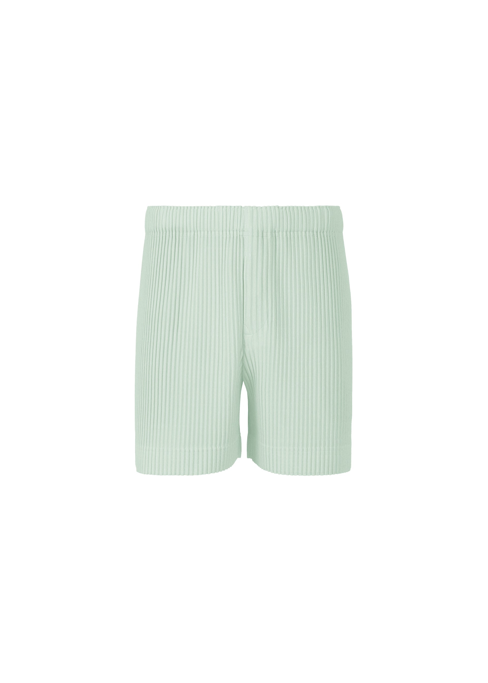 A product shot of the HOMME PLISSÉ ISSEY MIYAKE MONTHLY COLORS JULY trousers in sericite blue.