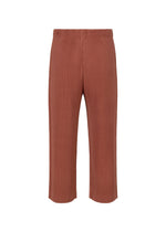 A detail shot of the HOMME PLISSÉ ISSEY MIYAKE MONTHLY COLORS AUGUST trousers.