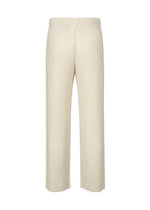 A detail shot of the HOMME PLISSÉ ISSEY MIYAKE MONTHLY COLORS SEPTEMBER trousers.