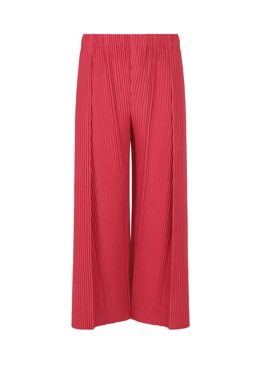 A product shot of the HOMME PLISSÉ ISSEY MIYAKE PLEATS BOTTOMS 2 clothing in tourmaline pink (23).