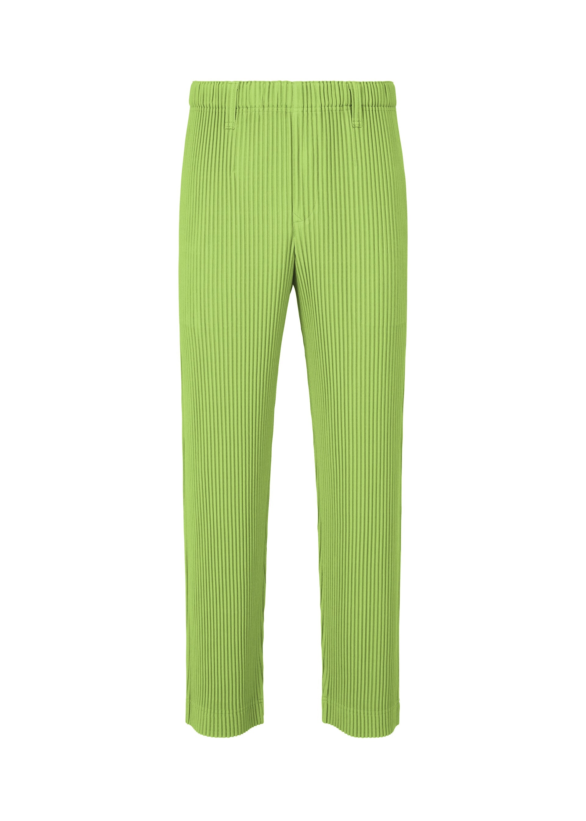 A product shot of the HOMME PLISSÉ ISSEY MIYAKE TAILORED PLEATS 1 trousers in quartz green (60).