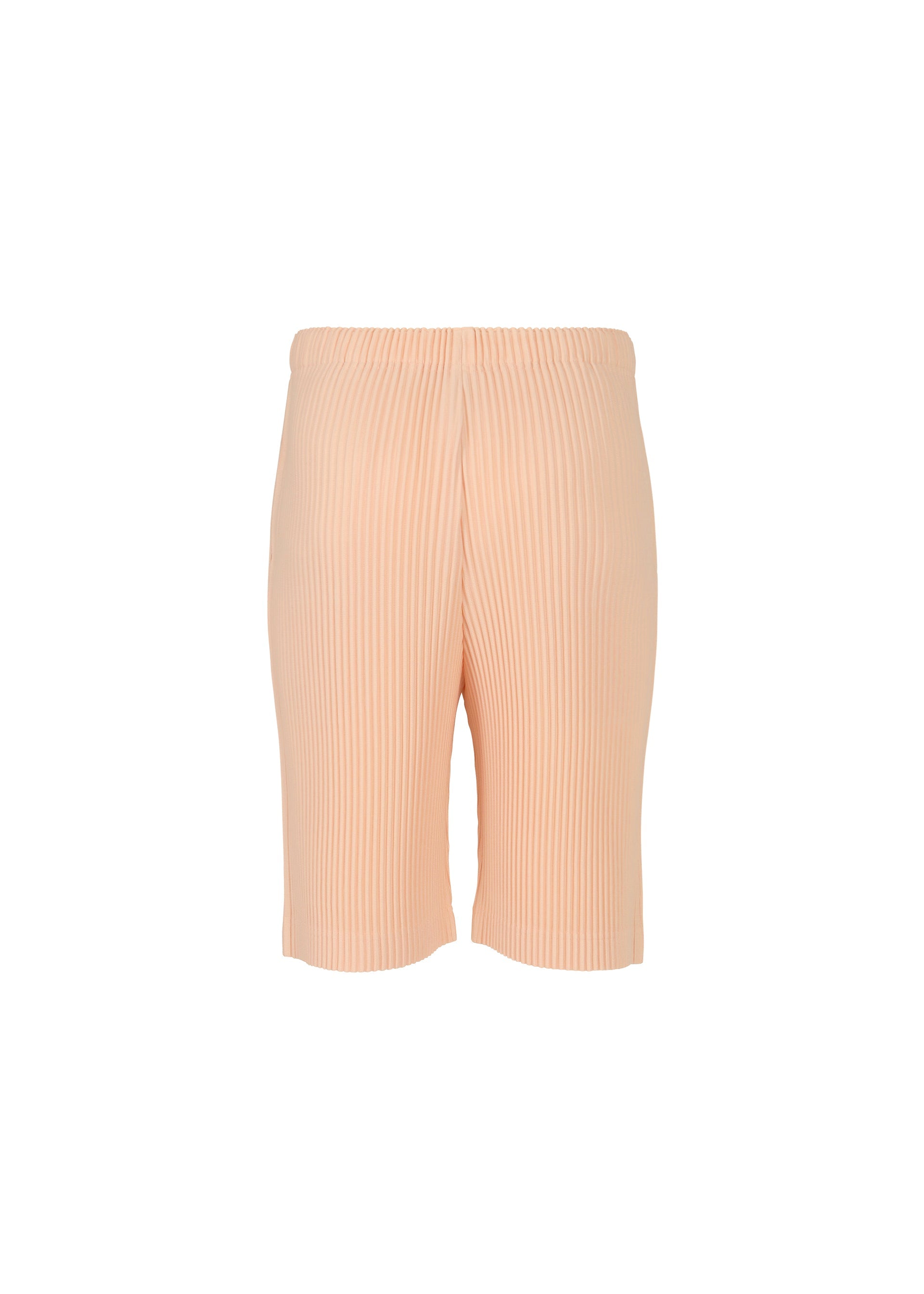 A detail shot of the HOMME PLISSÉ ISSEY MIYAKE COLOR PLEATS trousers.