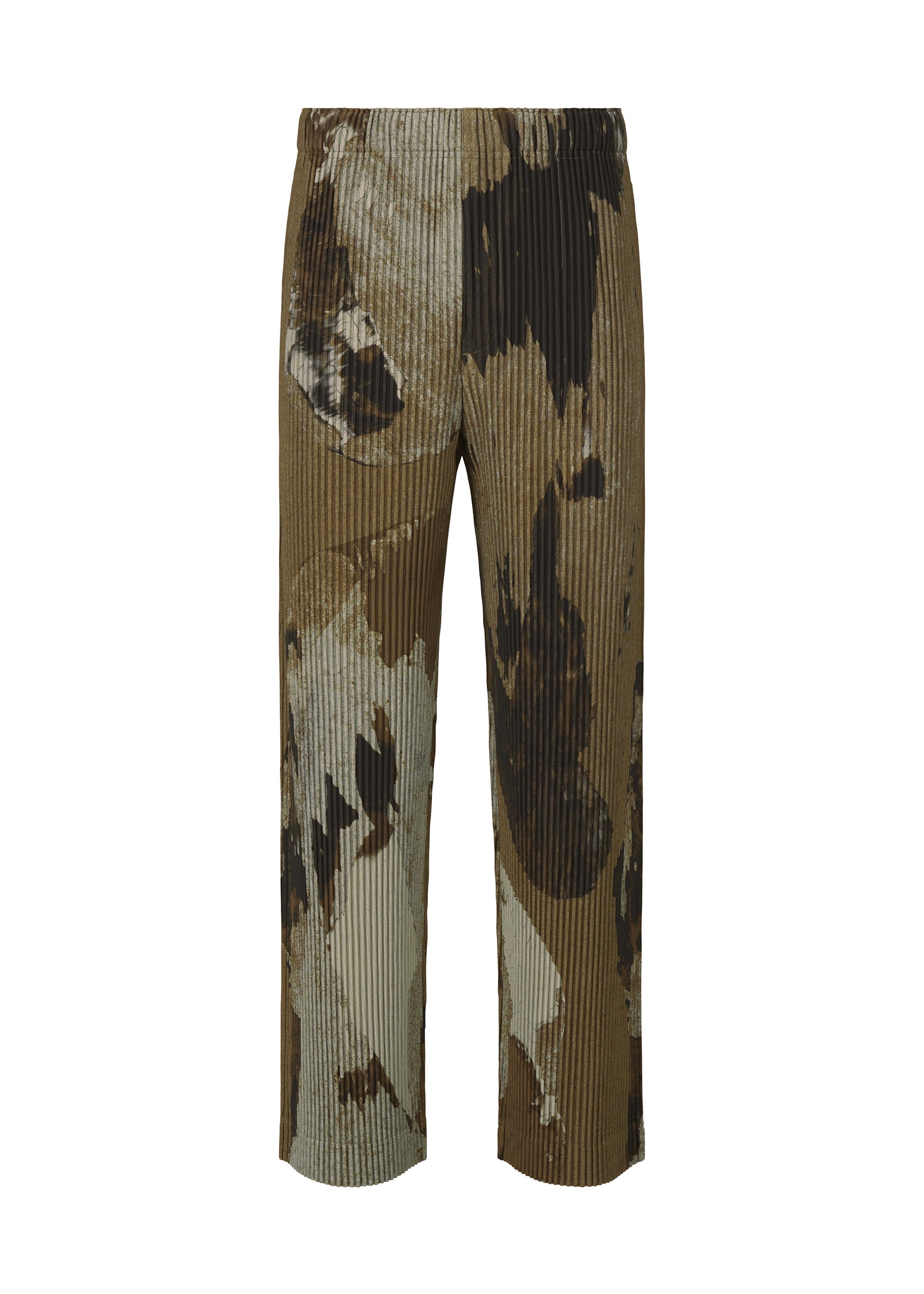 A product shot of the HOMME PLISSÉ ISSEY MIYAKE PAINTED STONE clothing in brown (44).