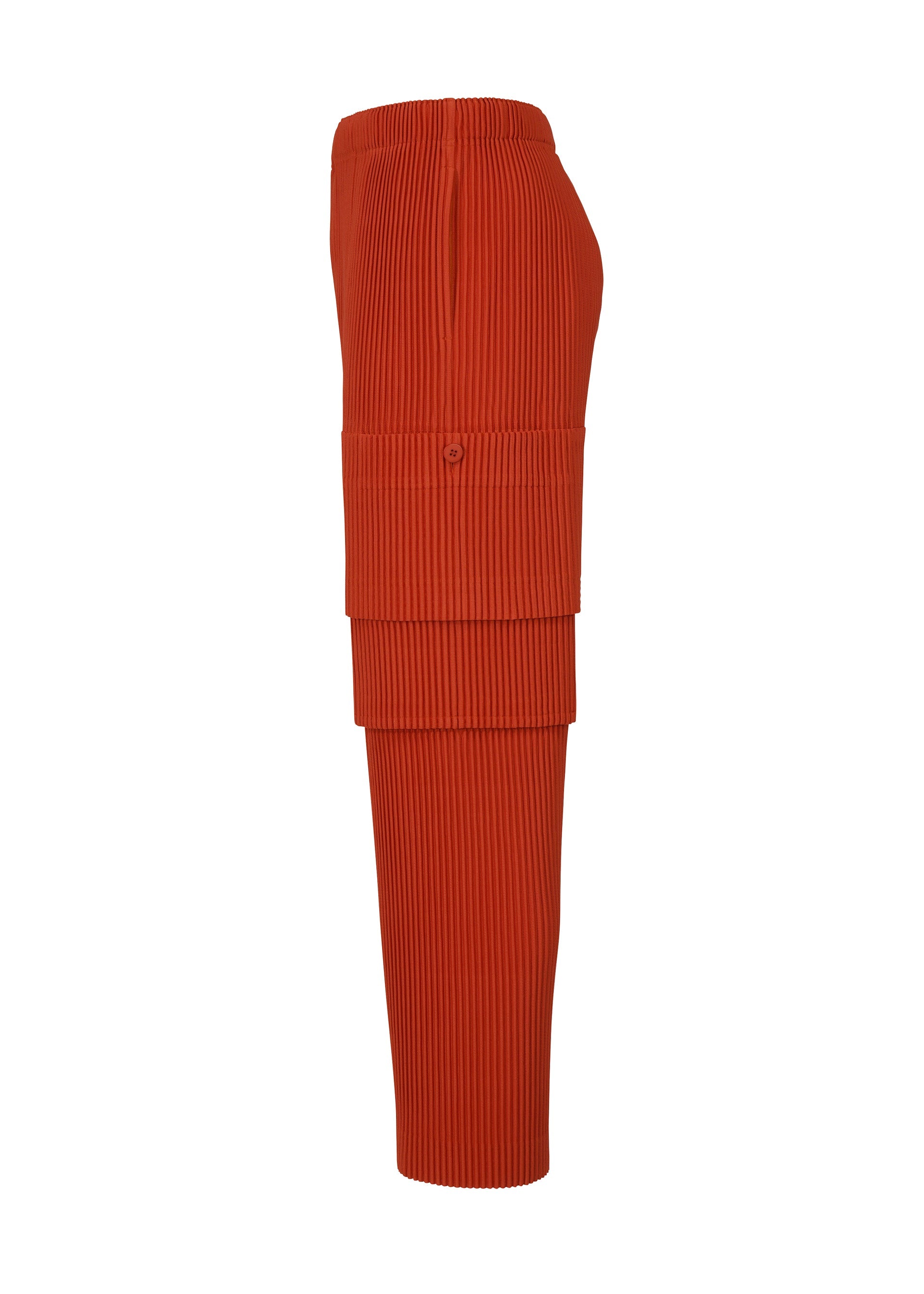 A detail shot of the HOMME PLISSÉ ISSEY MIYAKE MULTI POCKET trousers.