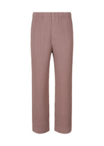 A product shot of the HOMME PLISSÉ ISSEY MIYAKE WICKERWORK MESH trousers in purple grey (84).