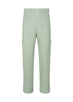 A product shot of the HOMME PLISSÉ ISSEY MIYAKE QUARRY trousers in sericite blue (70).