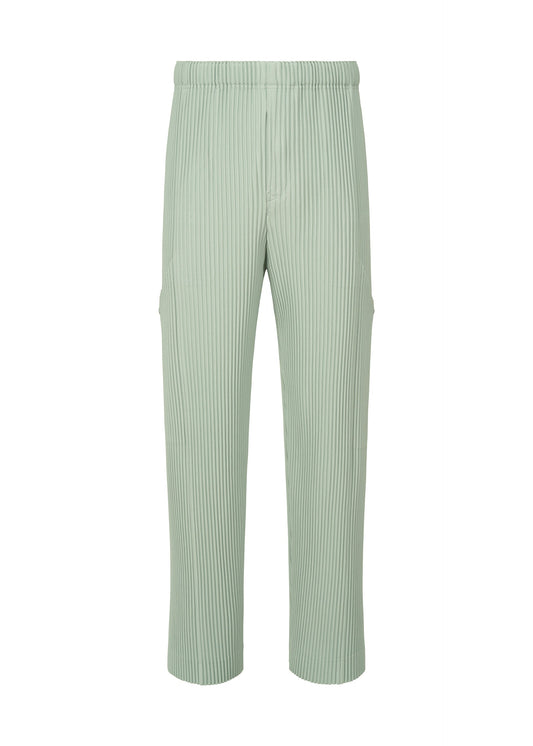 A product shot of the HOMME PLISSÉ ISSEY MIYAKE QUARRY trousers in sericite blue (70).