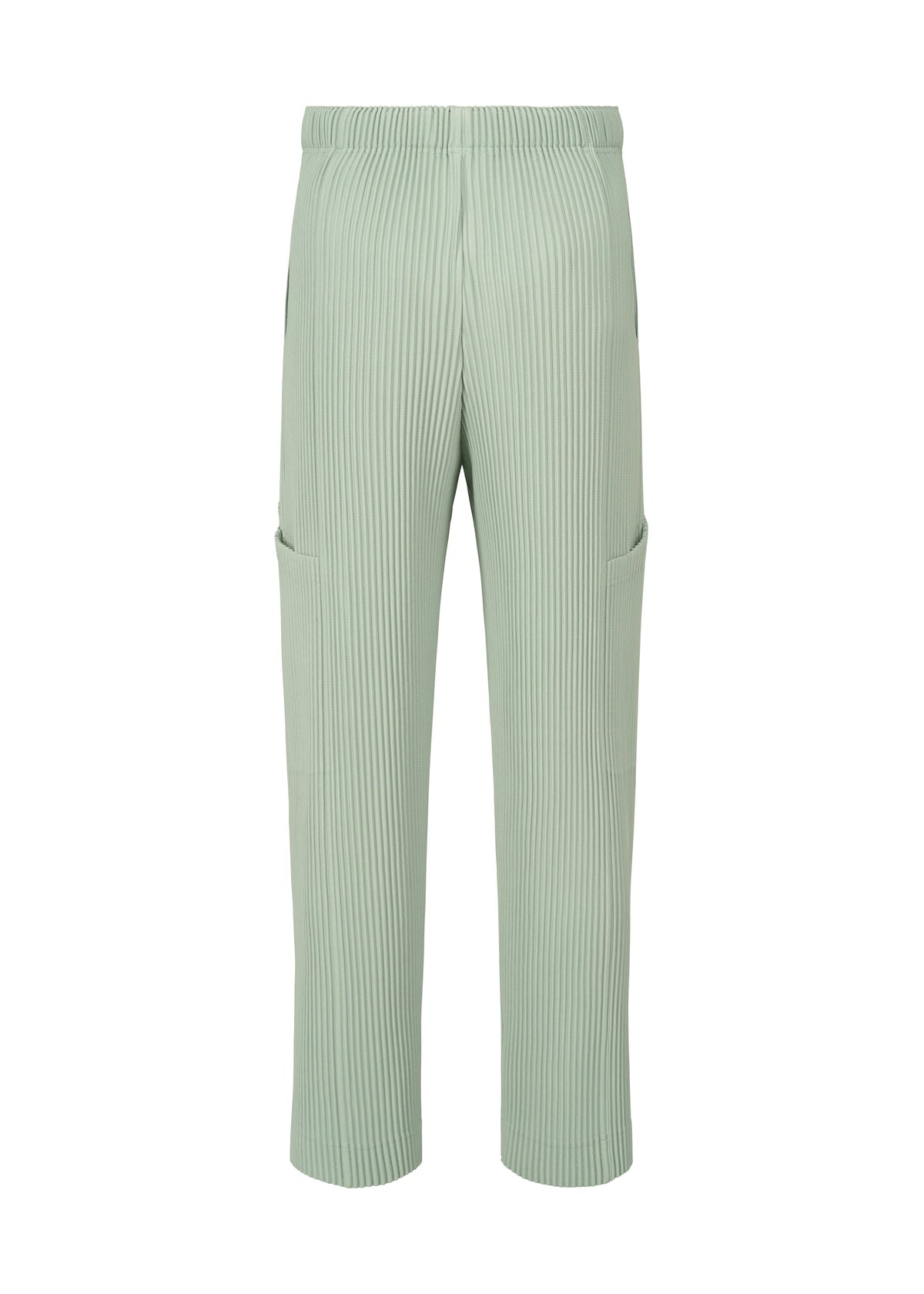 A detail shot of the HOMME PLISSÉ ISSEY MIYAKE QUARRY trousers.