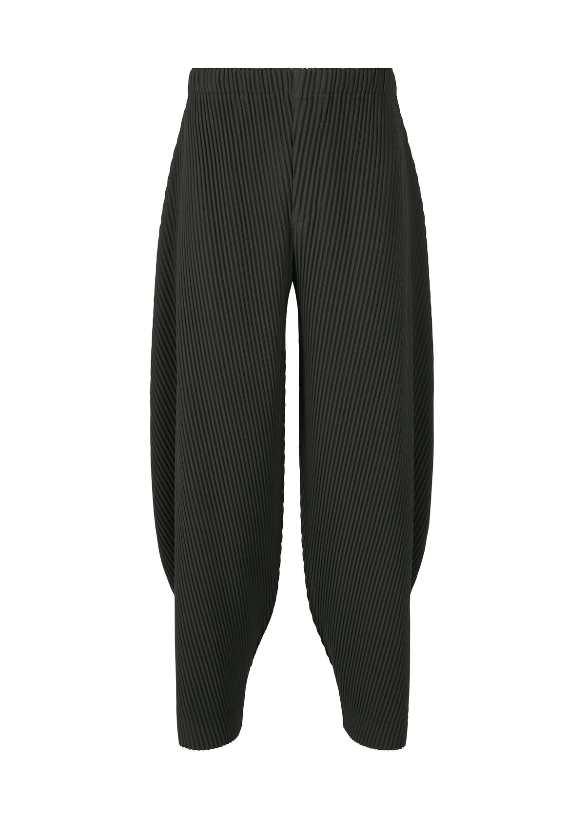 A product shot of the HOMME PLISSÉ ISSEY MIYAKE ANGULAR STONE trousers in coke grey (13).