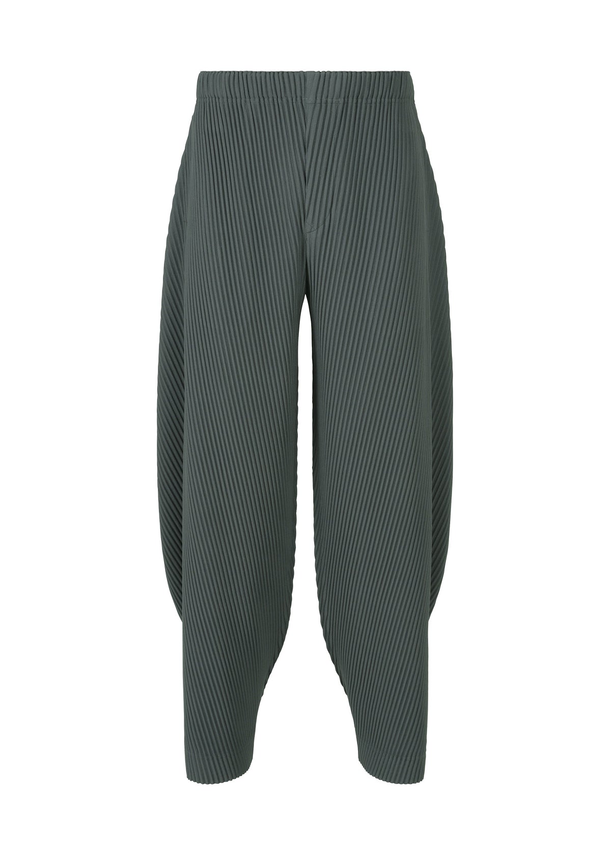 A product shot of the HOMME PLISSÉ ISSEY MIYAKE ANGULAR STONE trousers in chert blue (74).