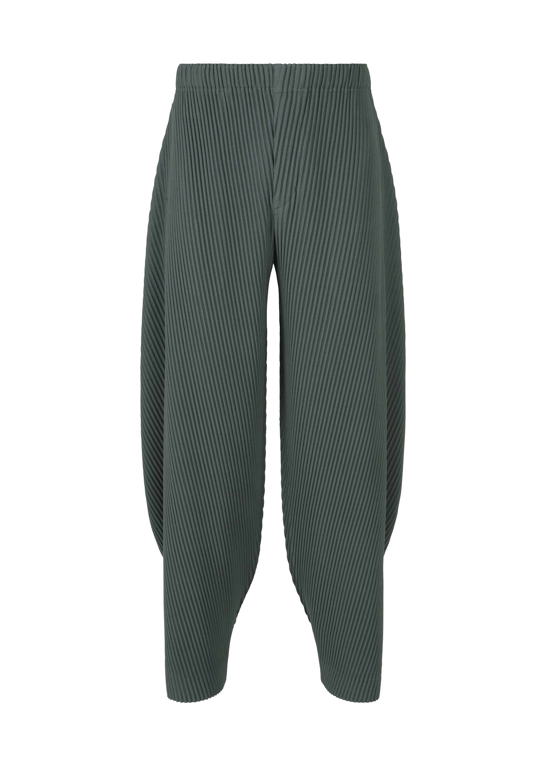 A product shot of the HOMME PLISSÉ ISSEY MIYAKE ANGULAR STONE trousers in chert blue (74).