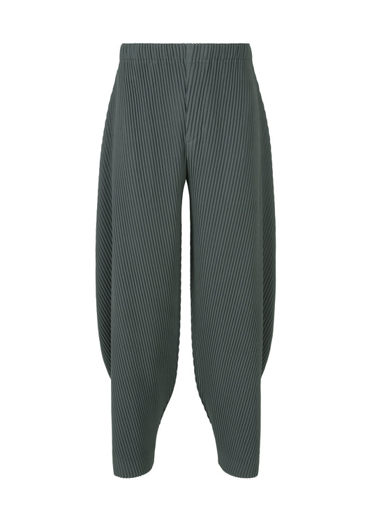 A product shot of the HOMME PLISSÉ ISSEY MIYAKE ANGULAR STONE trousers in chert blue (74).