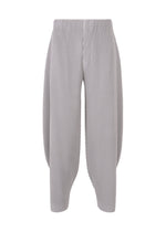 A product shot of the HOMME PLISSÉ ISSEY MIYAKE ANGULAR STONE trousers in pebble purple (80).
