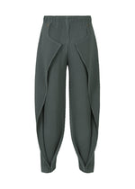 A detail shot of the HOMME PLISSÉ ISSEY MIYAKE ANGULAR STONE trousers.