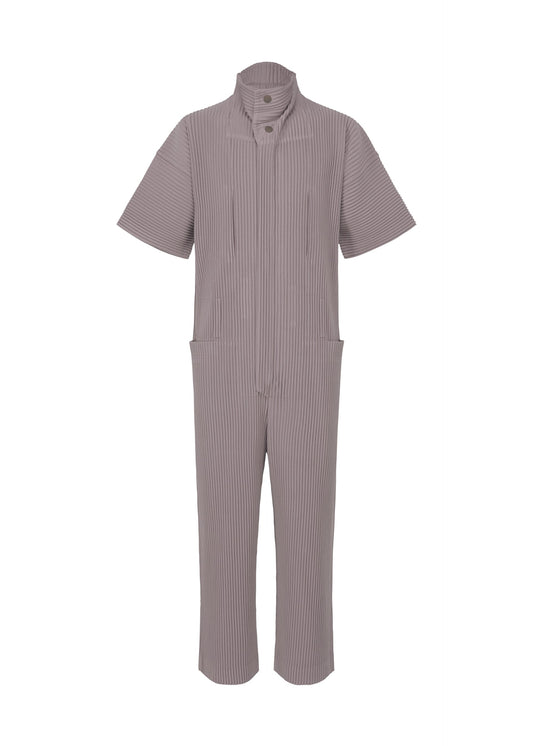 A product shot of the HOMME PLISSÉ ISSEY MIYAKE PLEATS BOTTOMS 1 jumpsuit in burnt purple (85).