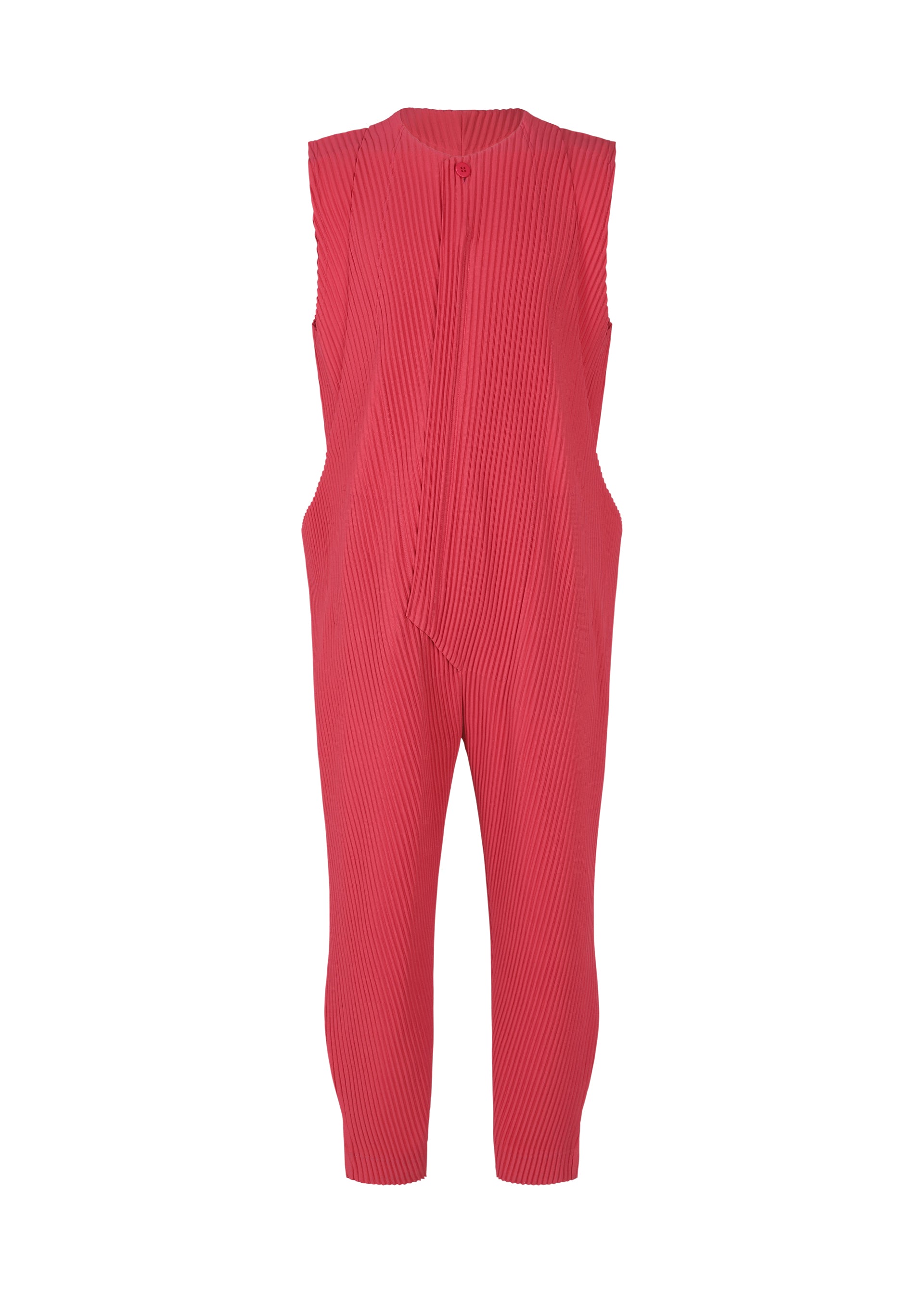 A product shot of the HOMME PLISSÉ ISSEY MIYAKE PLEATS BOTTOMS 2 clothing in tourmaline pink (23).