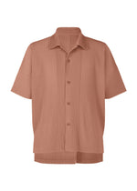 A product shot of the HOMME PLISSÉ ISSEY MIYAKE MONTHLY COLORS JULY shirt in vanadinite red.