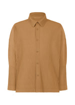 A product shot of the HOMME PLISSÉ ISSEY MIYAKE MONTHLY COLORS OCTOBER shirt in paesina brown (45).
