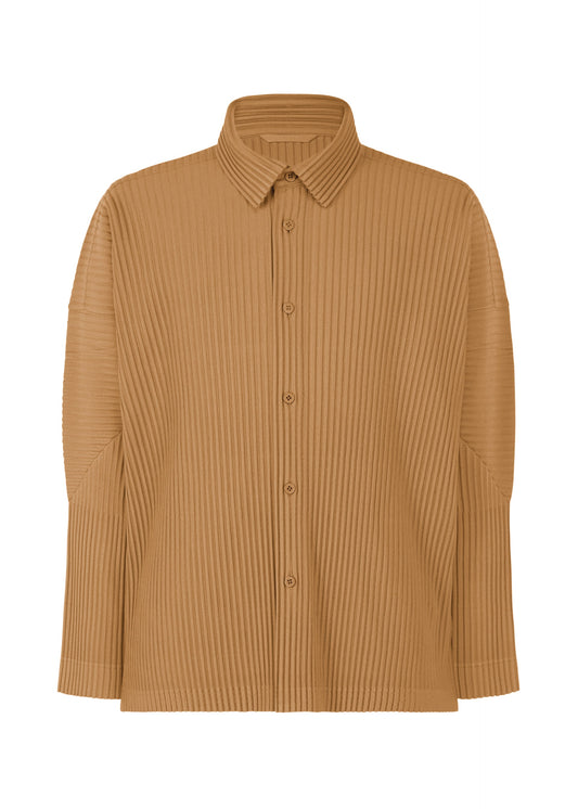 A product shot of the HOMME PLISSÉ ISSEY MIYAKE MONTHLY COLORS OCTOBER shirt in paesina brown (45).