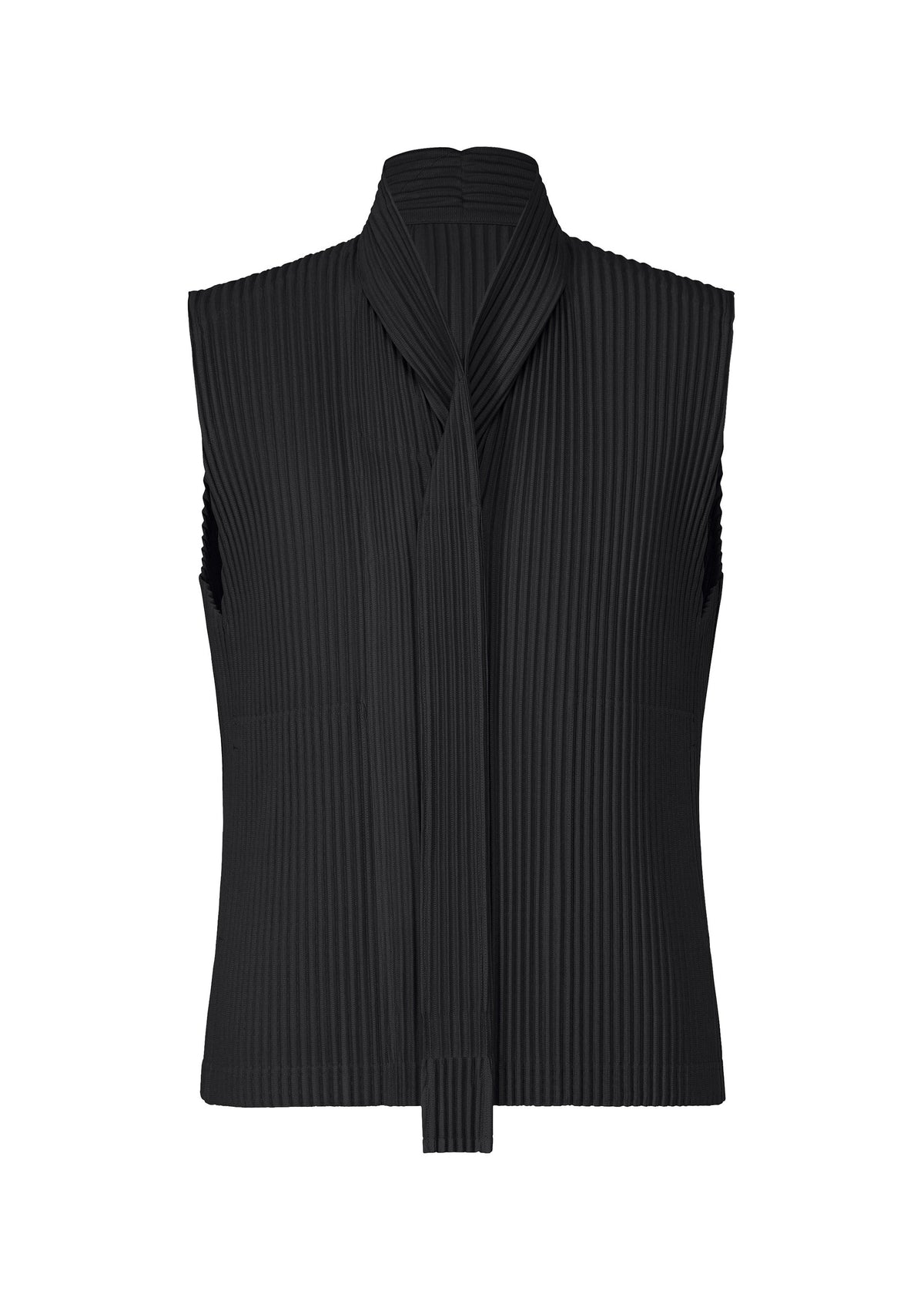 A product shot of the HOMME PLISSÉ ISSEY MIYAKE MONTHLY COLORS SEPTEMBER top in black (15).