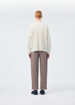 A model wears the HOMME PLISSÉ ISSEY MIYAKE MONTHLY COLORS SEPTEMBER top.