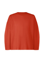 A product shot of the HOMME PLISSÉ ISSEY MIYAKE MONTHLY COLORS SEPTEMBER top in jasper red (25).