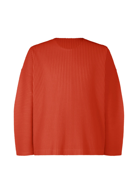 A product shot of the HOMME PLISSÉ ISSEY MIYAKE MONTHLY COLORS SEPTEMBER top in jasper red (25).