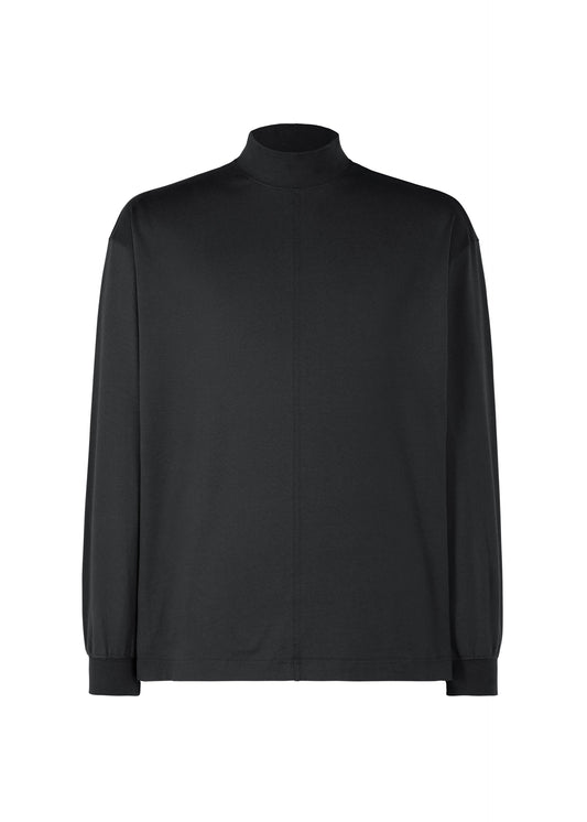 A product shot of the HOMME PLISSÉ ISSEY MIYAKE Black Turtleneck Top top in black (15).