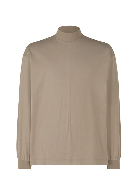 A product shot of the HOMME PLISSÉ ISSEY MIYAKE Black Turtleneck Top top in greige (19).
