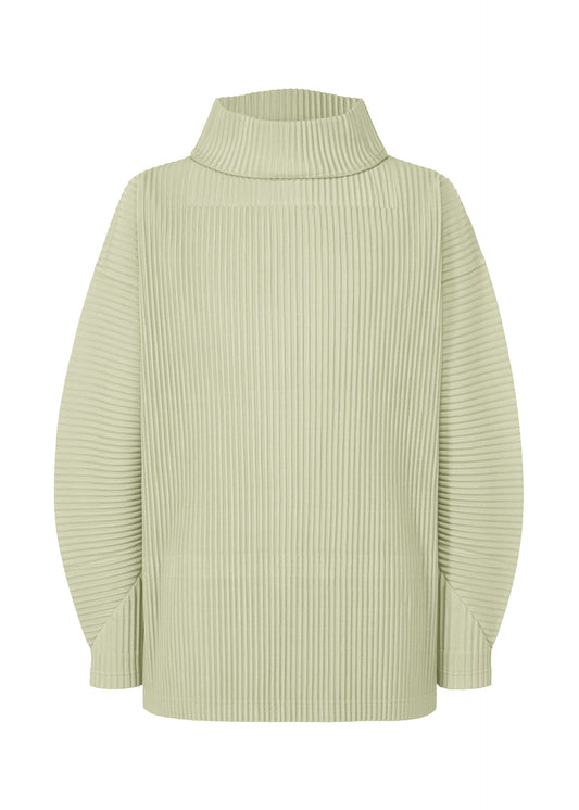 A product shot of the HOMME PLISSÉ ISSEY MIYAKE MONTHLY COLORS OCTOBER top in wavellite green (61).