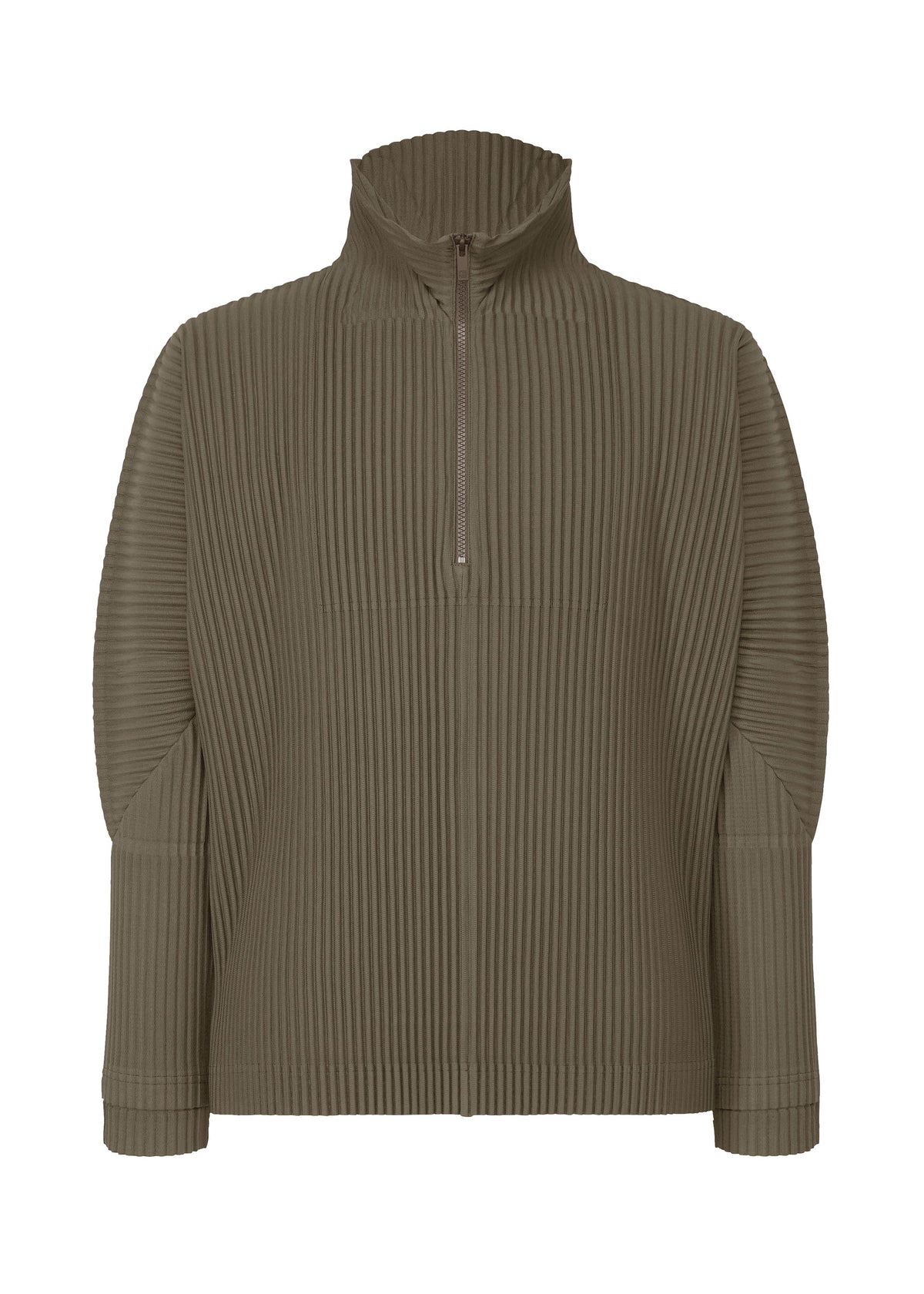 A product shot of the HOMME PLISSÉ ISSEY MIYAKE MONTHLY COLORS NOVEMBER top in mudstone grey (17).