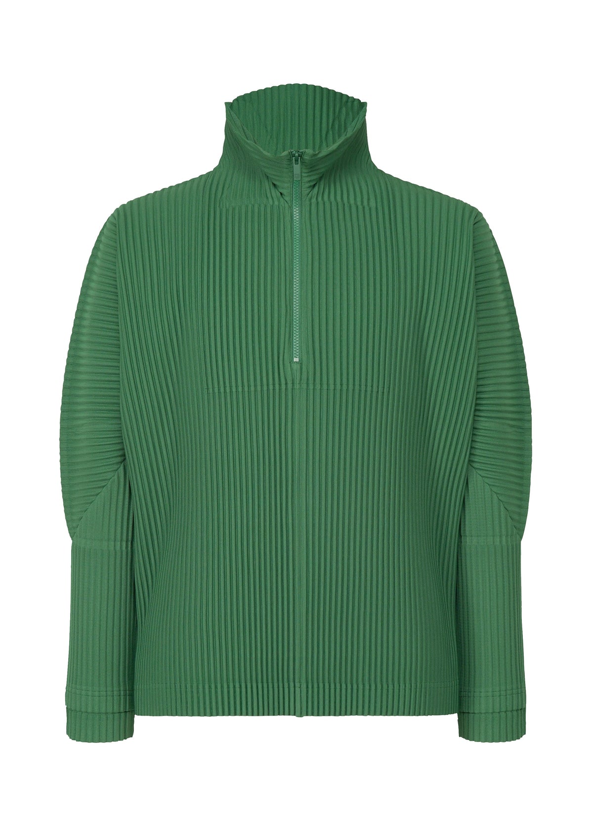 A product shot of the HOMME PLISSÉ ISSEY MIYAKE MONTHLY COLORS NOVEMBER top in celadon green (63).