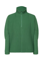 A product shot of the HOMME PLISSÉ ISSEY MIYAKE MONTHLY COLORS NOVEMBER top in celadon green (63).