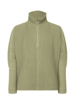A product shot of the HOMME PLISSÉ ISSEY MIYAKE MONTHLY COLORS NOVEMBER top in mangan green (64).
