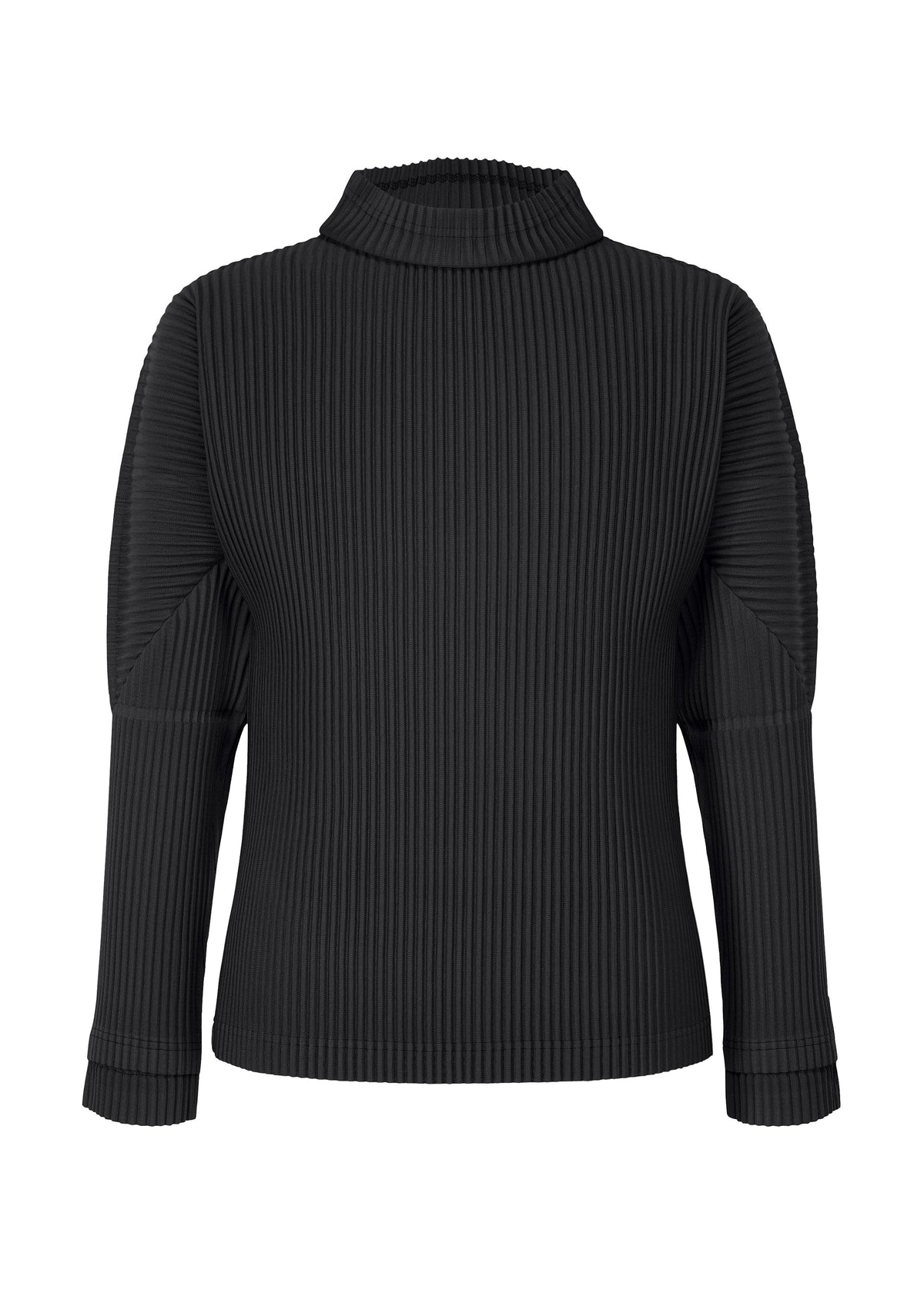 A product shot of the HOMME PLISSÉ ISSEY MIYAKE MONTHLY COLORS NOVEMBER top in black (15).