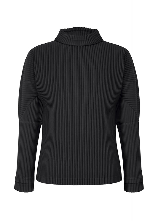 A product shot of the HOMME PLISSÉ ISSEY MIYAKE MONTHLY COLORS NOVEMBER top in black (15).