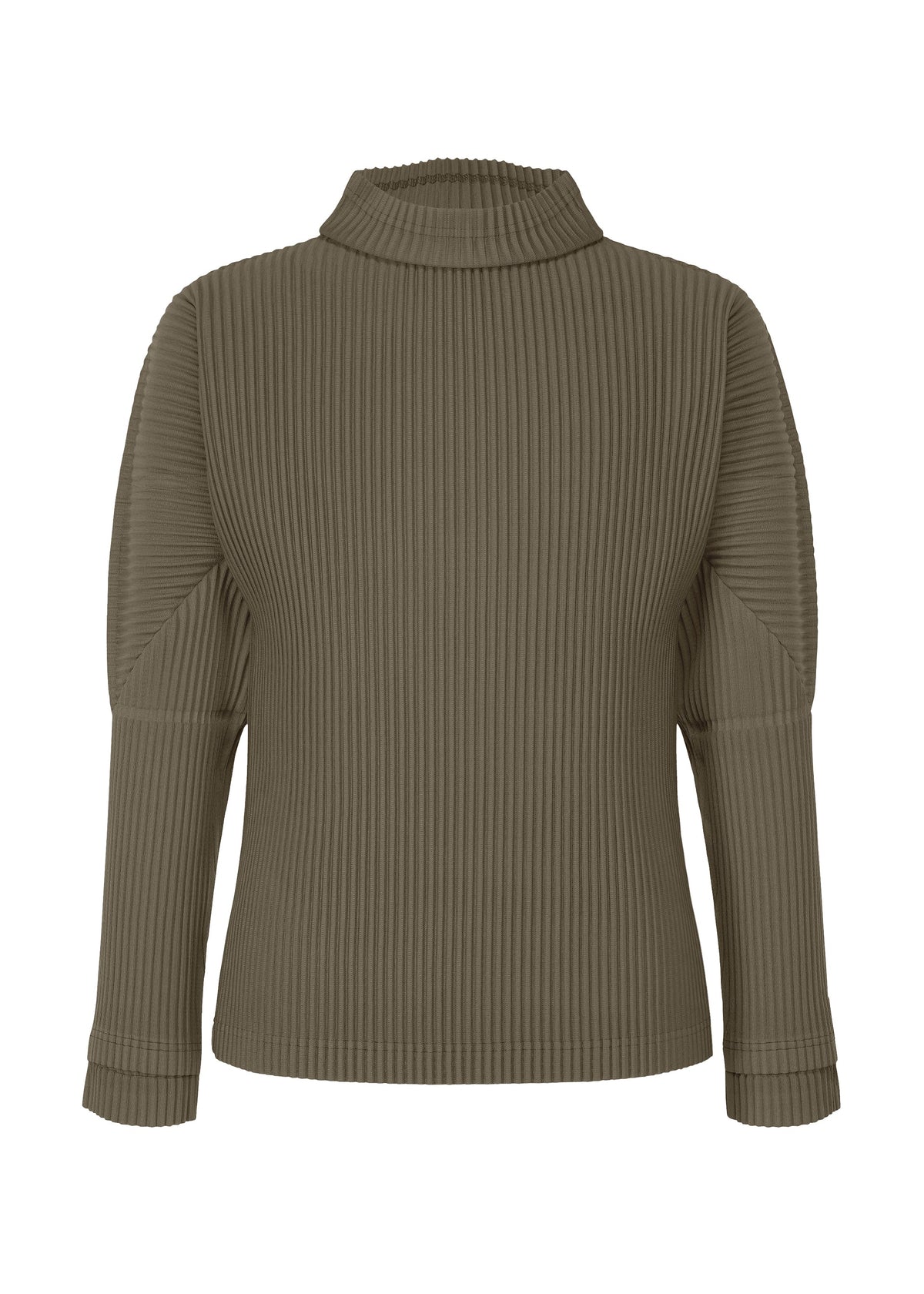 A product shot of the HOMME PLISSÉ ISSEY MIYAKE MONTHLY COLORS NOVEMBER top in mudstone grey (17).