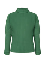 A product shot of the HOMME PLISSÉ ISSEY MIYAKE MONTHLY COLORS NOVEMBER top in celadon green (63).