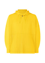 A product shot of the HOMME PLISSÉ ISSEY MIYAKE COLOR PLEATS top in citrine yellow (51).