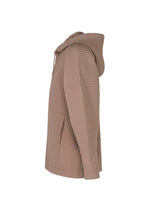 A detail shot of the HOMME PLISSÉ ISSEY MIYAKE COLOR PLEATS top.
