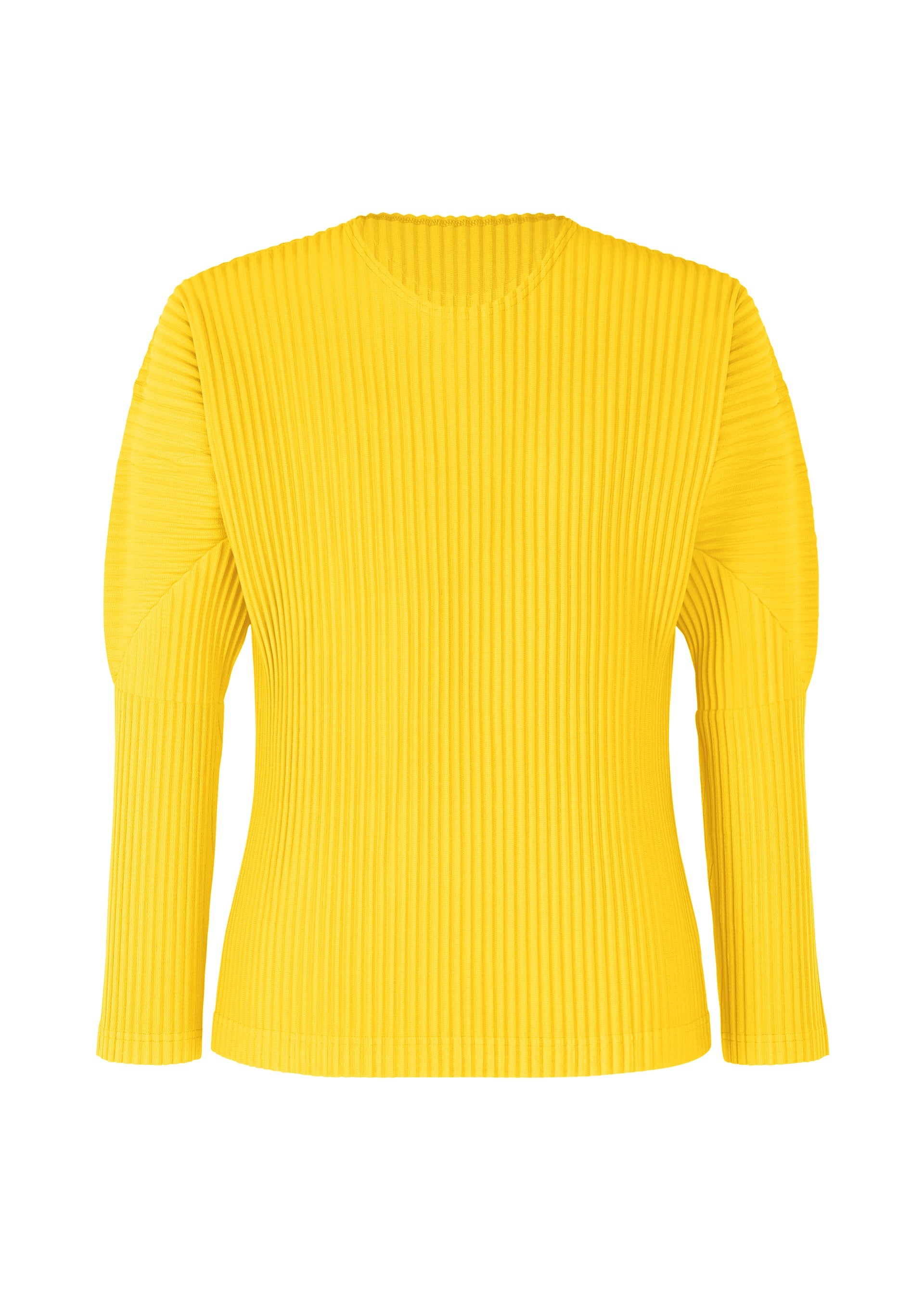 A product shot of the HOMME PLISSÉ ISSEY MIYAKE COLOR PLEATS top in citrine yellow (51).