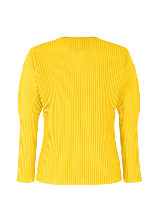 A product shot of the HOMME PLISSÉ ISSEY MIYAKE COLOR PLEATS top in citrine yellow (51).