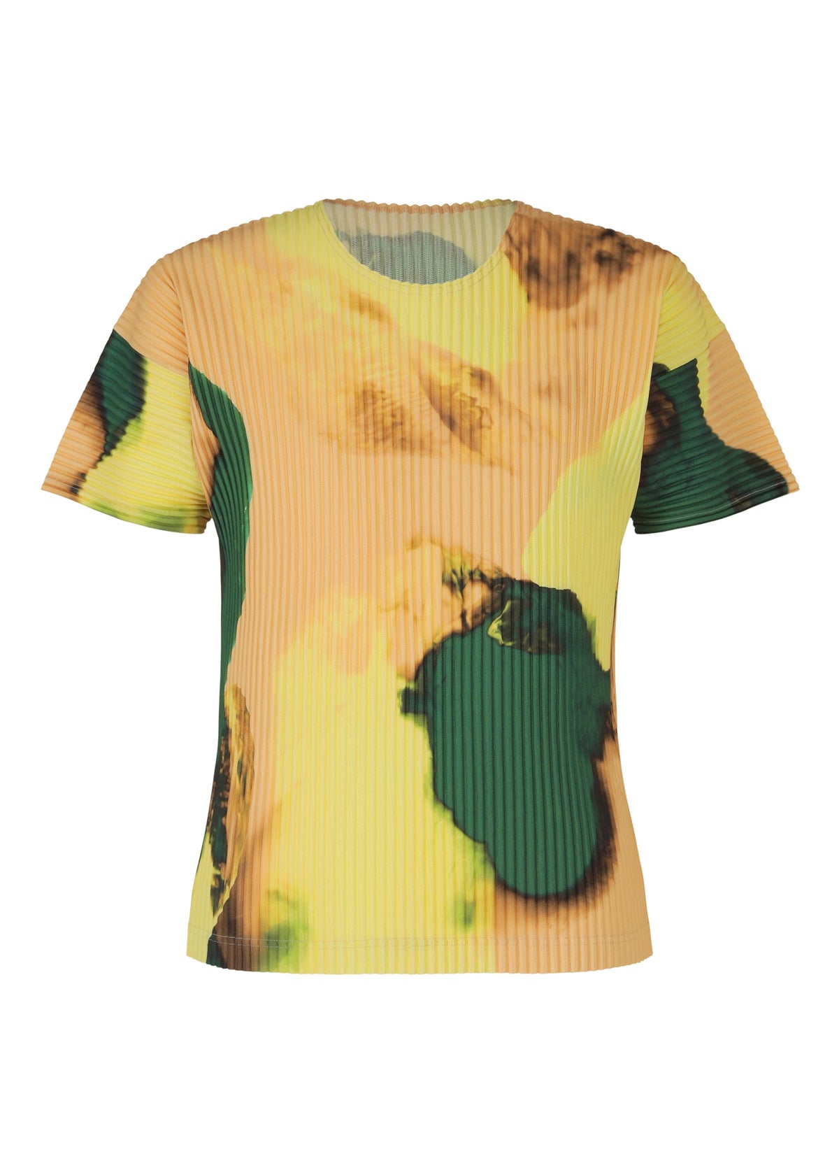 A product shot of the HOMME PLISSÉ ISSEY MIYAKE AGATE top in orange beige.