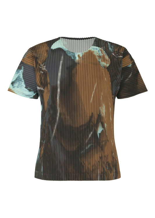 A product shot of the HOMME PLISSÉ ISSEY MIYAKE AGATE top in brown.