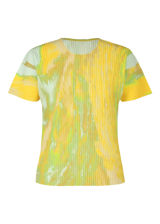 A product shot of the HOMME PLISSÉ ISSEY MIYAKE AGATE top in yellow.