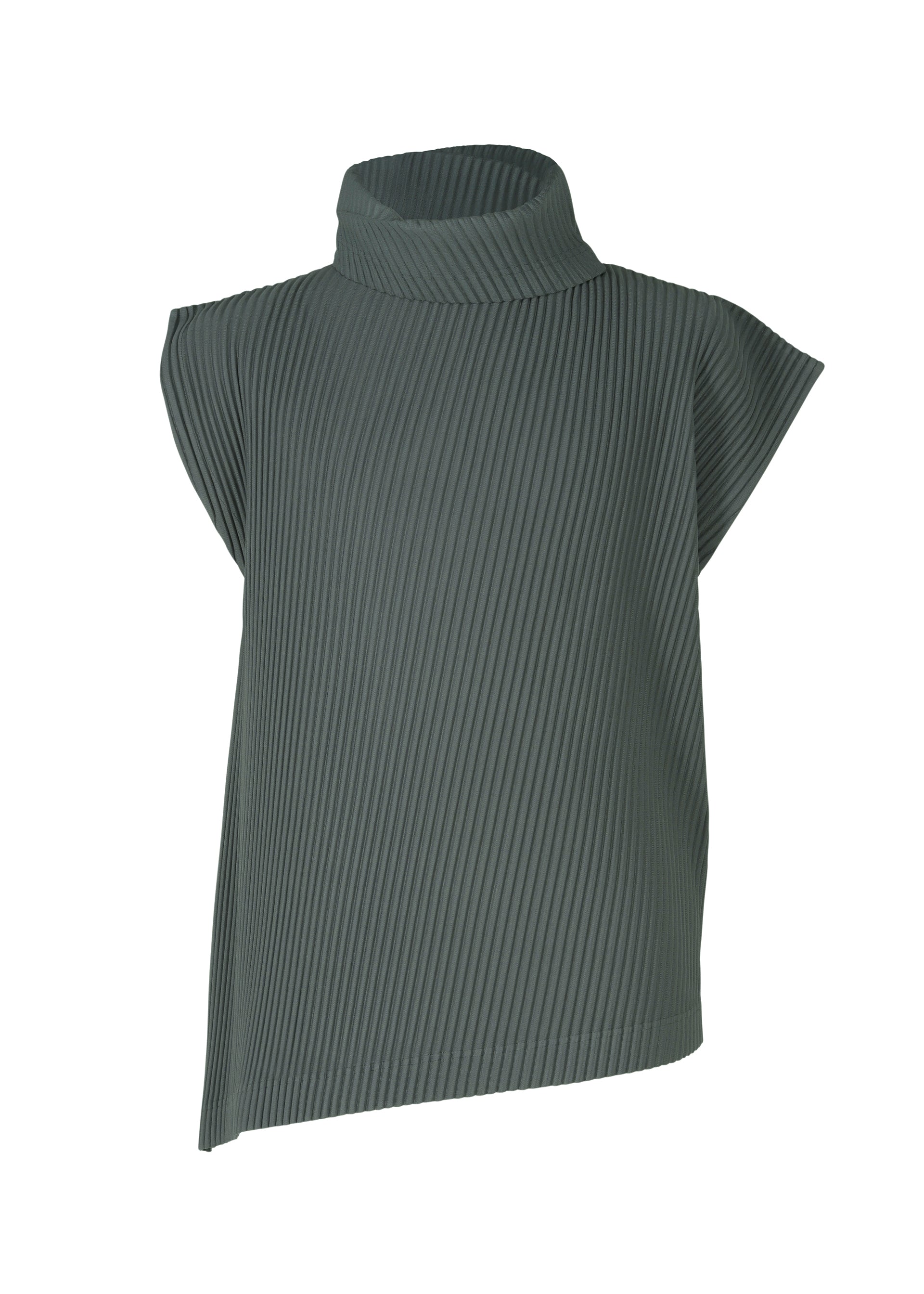 A product shot of the HOMME PLISSÉ ISSEY MIYAKE ANGULAR STONE top in chert blue (74).