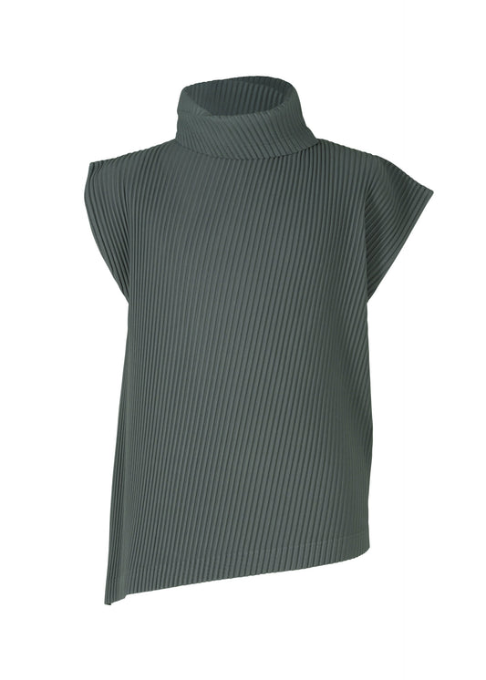 A product shot of the HOMME PLISSÉ ISSEY MIYAKE ANGULAR STONE top in chert blue (74).