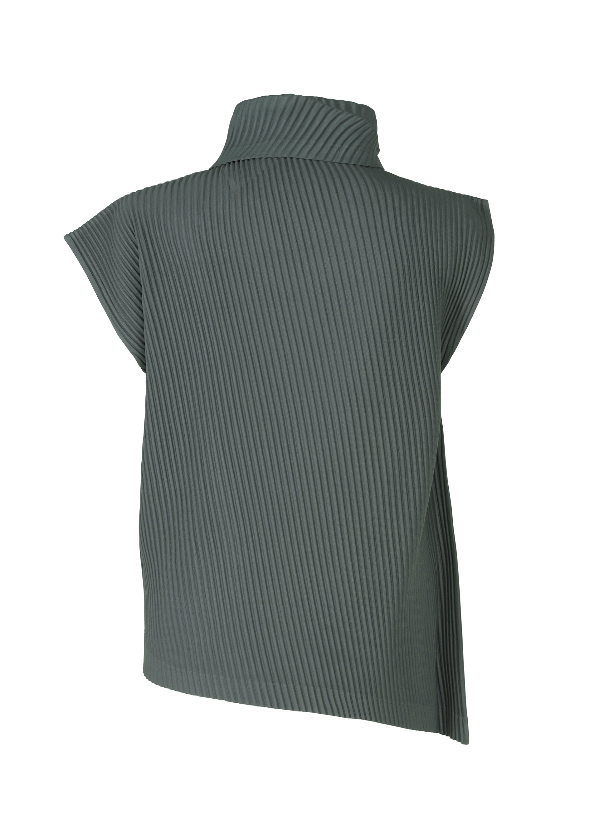 A detail shot of the HOMME PLISSÉ ISSEY MIYAKE ANGULAR STONE top.