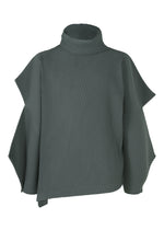 A product shot of the HOMME PLISSÉ ISSEY MIYAKE ANGULAR STONE top in chert blue (74).